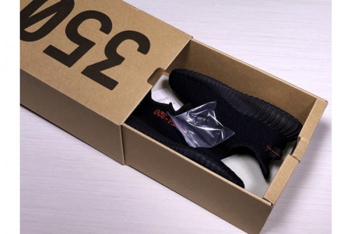 ad*s kids Y**zy boost 350 v2 black red (infant) kid-bb6372