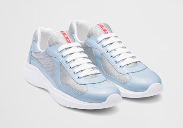 patent leather and technical fabric Pra*a america''s cup sneakers