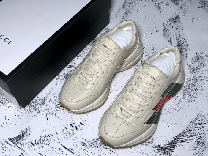 G*u*i rhyton web print leather sneaker 523535 drw00 9022